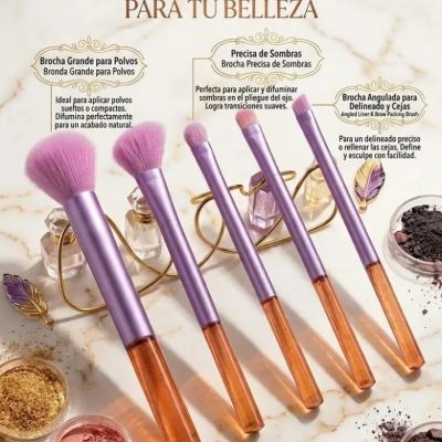 Set de brochas mango trasparente colores × 5 piezas - MY2742