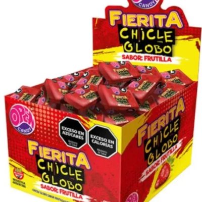 Chicles fierita sabor frutilla.300gr.x100un.