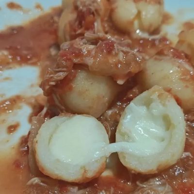 Ñoquis rellenos de muzzarela