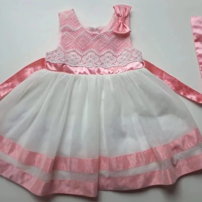 Vestido de fiestas infantil " Dulzura en rosa" talle 18 meses