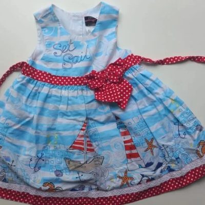 Vestido Náutico Infantil Importado – Modelo "Set Sail"✨