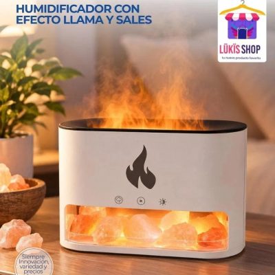 HUMIDIFICADOR CON EFECTO LLAMA Y SALES 🔥💧✨