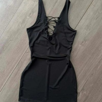 VESTIDO MICRO-CORDONES