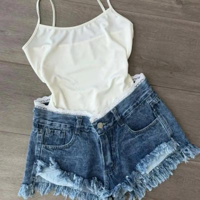 Short azul puntilla baja