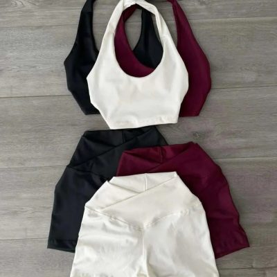 CONJ TOP + SHORT CINTURA CRUZADA