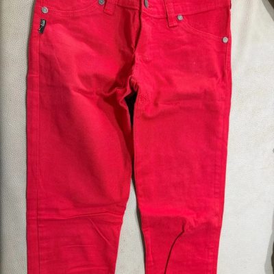 Denim rojo liso