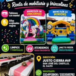 Renta de sillas tablones y brincolines DOYAGO